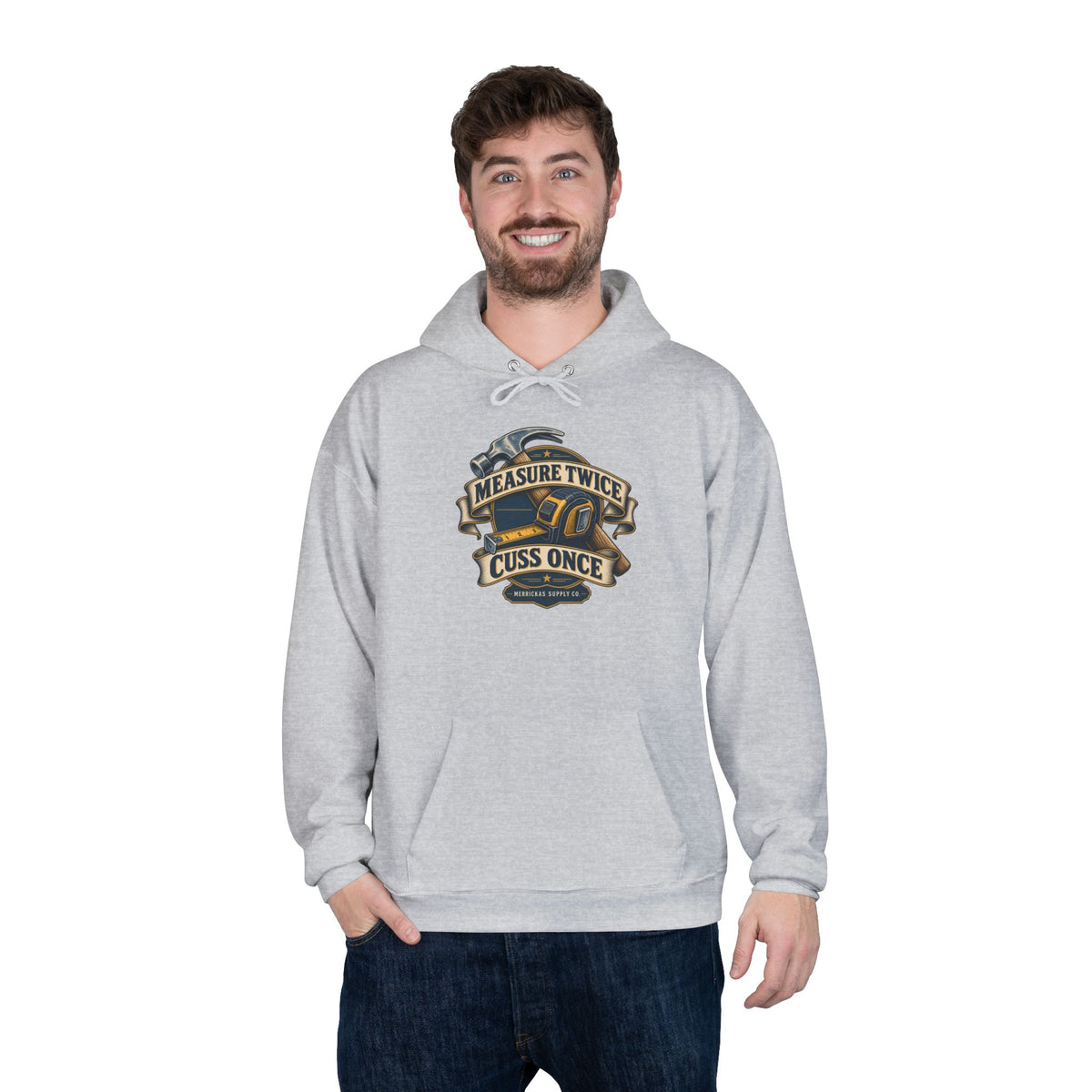 Measure Twice Cuss Once Heavyweight Hoodie
