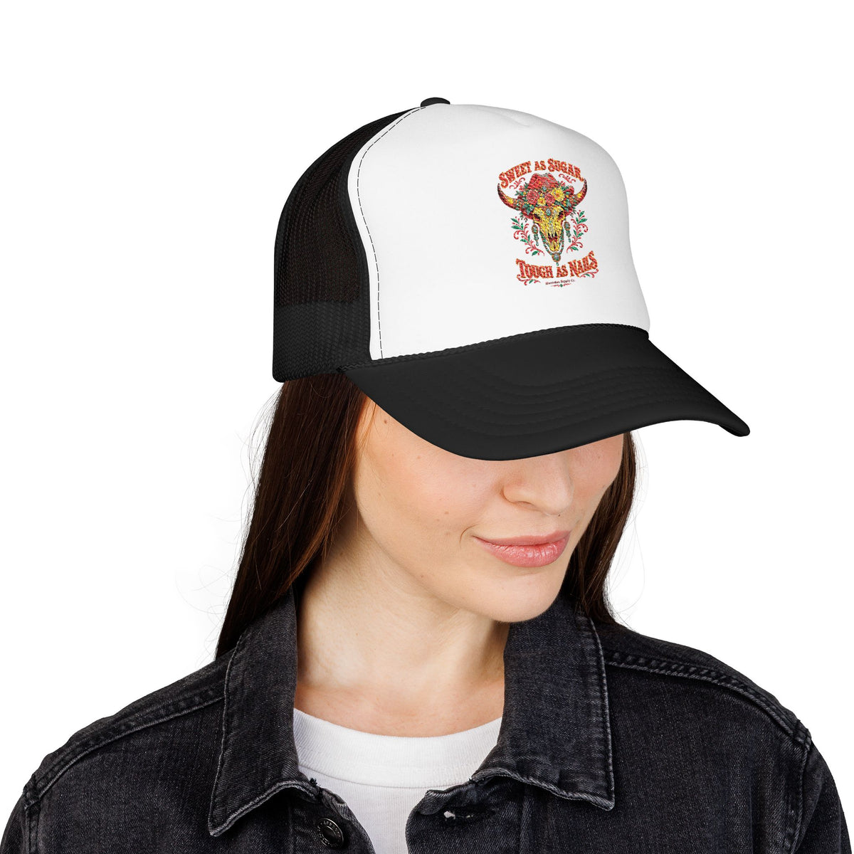 Sweet As Sugar Tough As Nails Foam Trucker Hat
