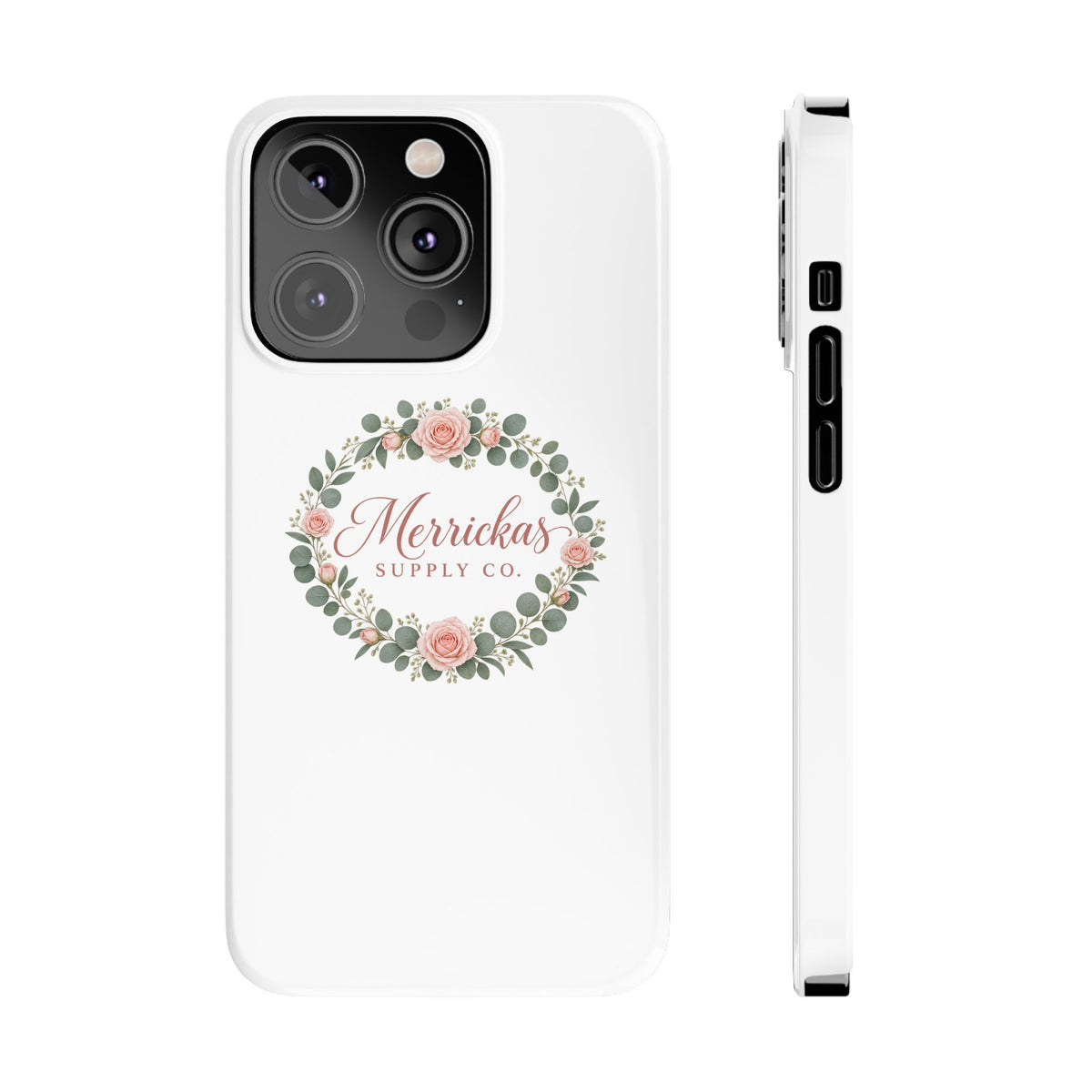 Merrickas Rose Wreath Script Phone Case