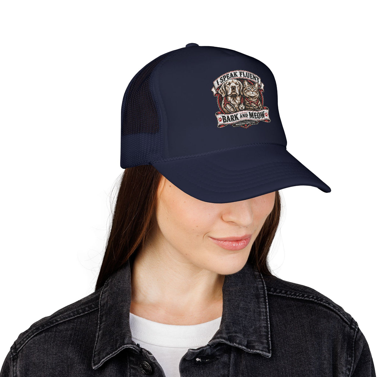 I Speak Fluent Bark And Meow Foam Trucker Hat