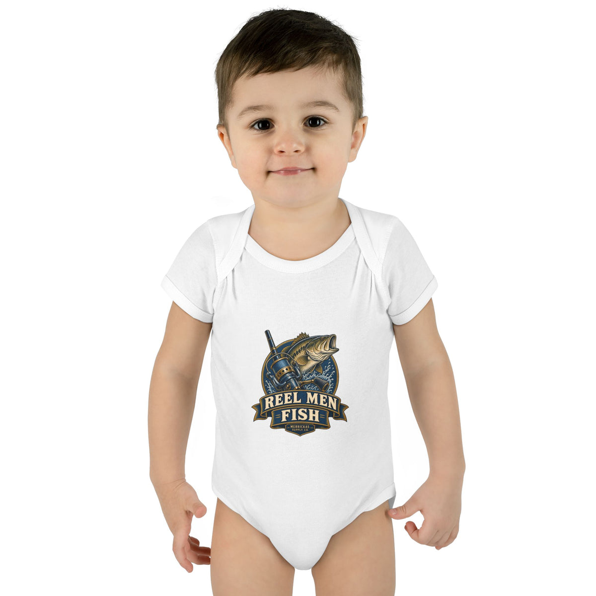 Reel Men Fish Baby Onesie
