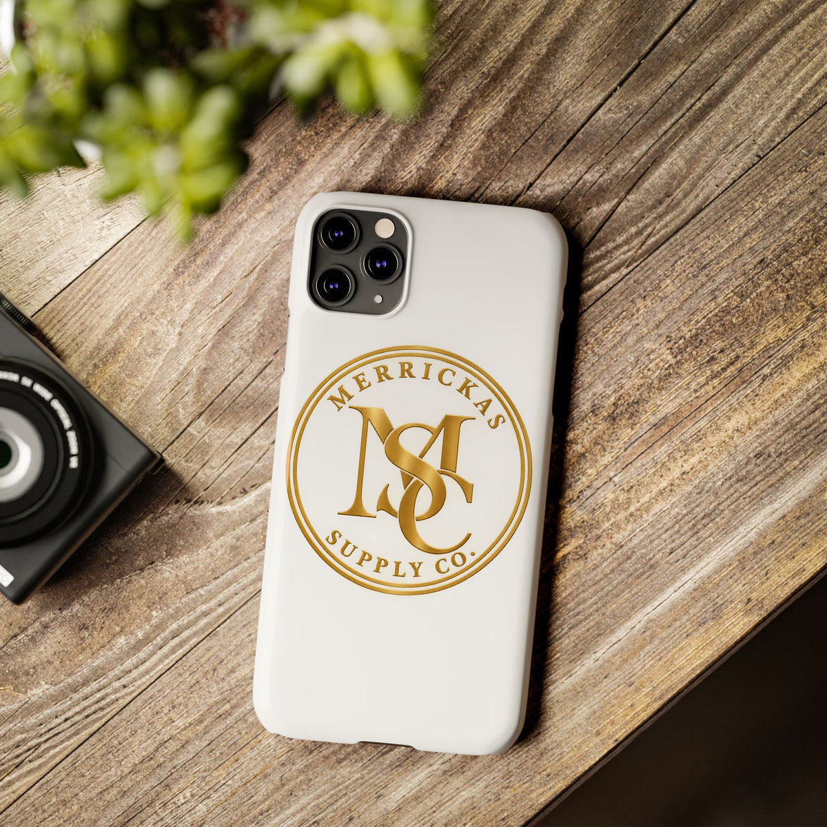 Merrickas Gold MSC Monogram Phone Case
