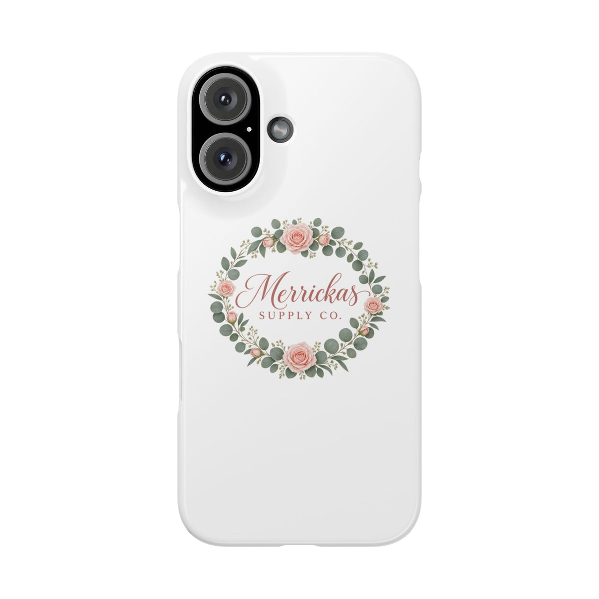 Merrickas Rose Wreath Script Phone Case