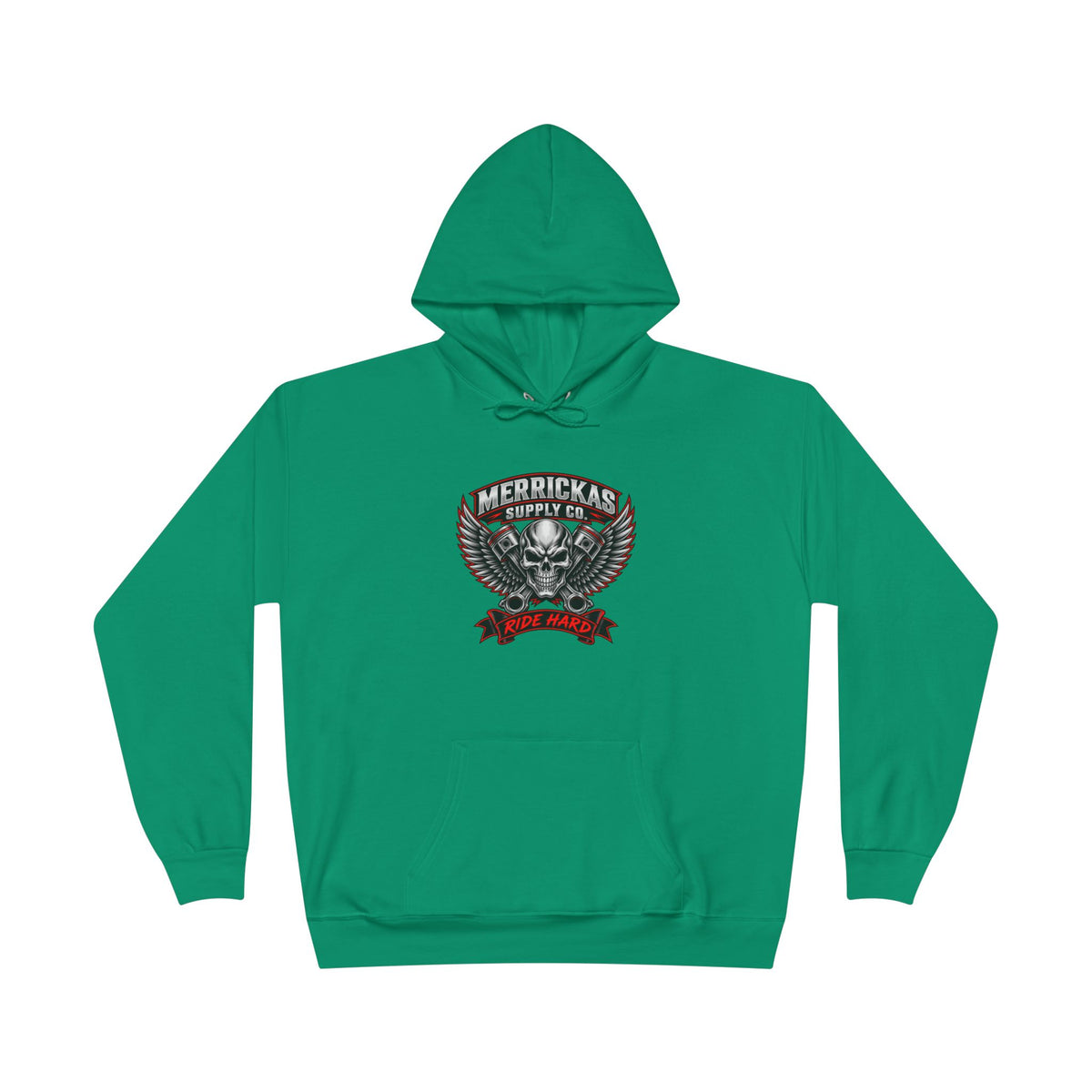 Merrickas Ride Hard Winged Skull Hoodie