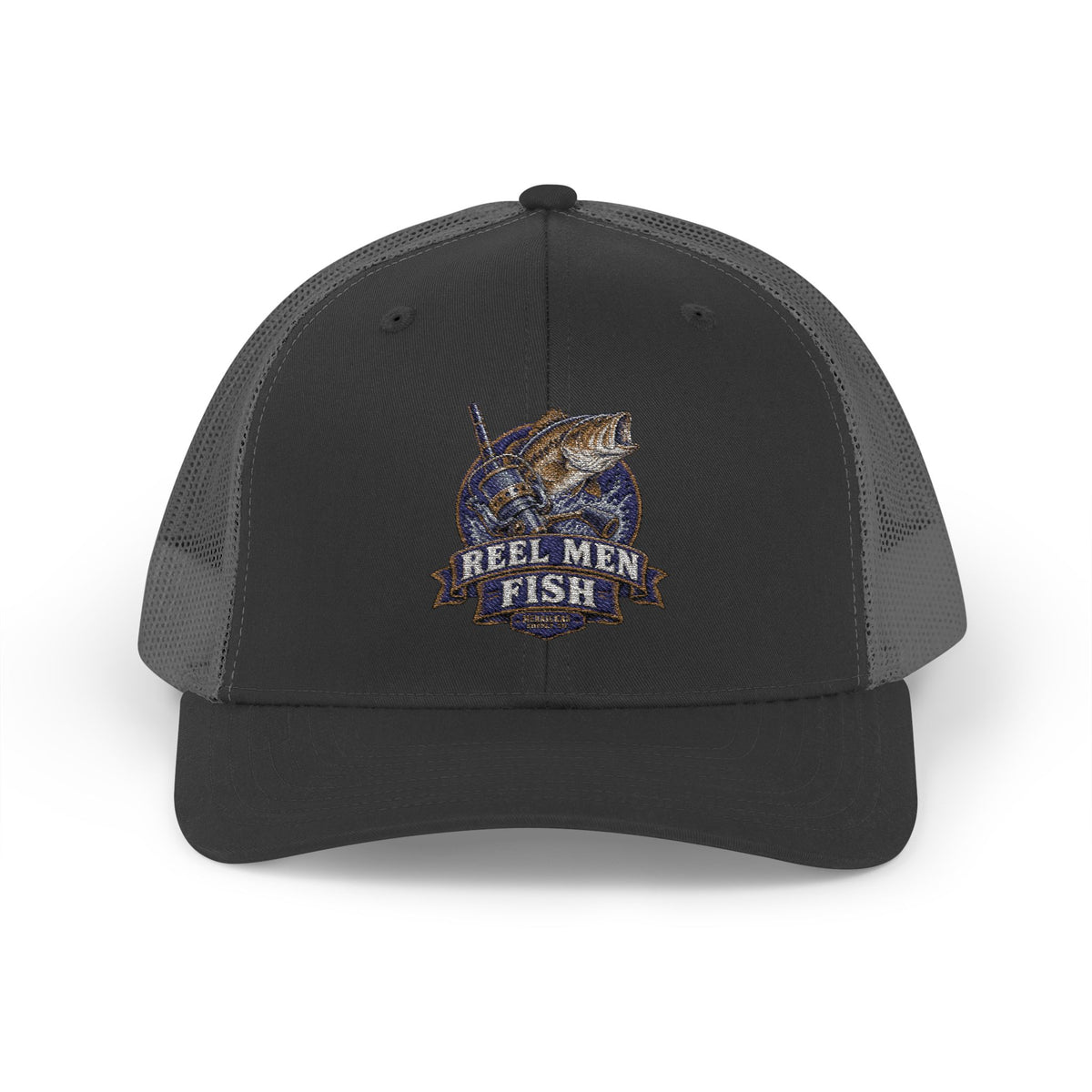 Reel Men Fish Snapback Trucker Cap