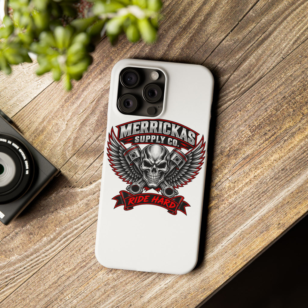 Merrickas Ride Hard Winged Skull Phone Case