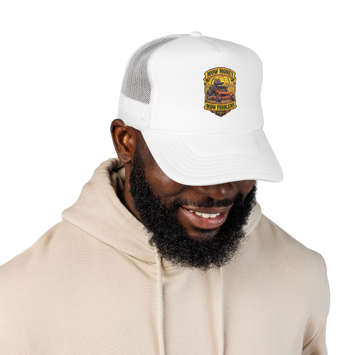 Mow Money Mow Problems Foam Trucker Hat