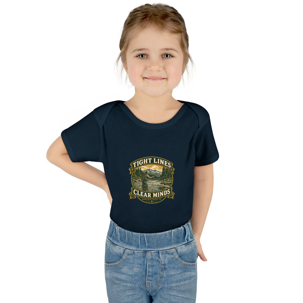 Tight Lines Clear Minds Baby Onesie