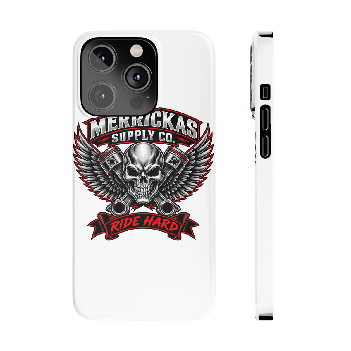 Merrickas Ride Hard Winged Skull Phone Case