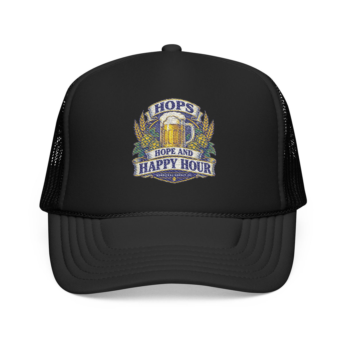 Hops Hope And Happy Hour Foam Trucker Hat