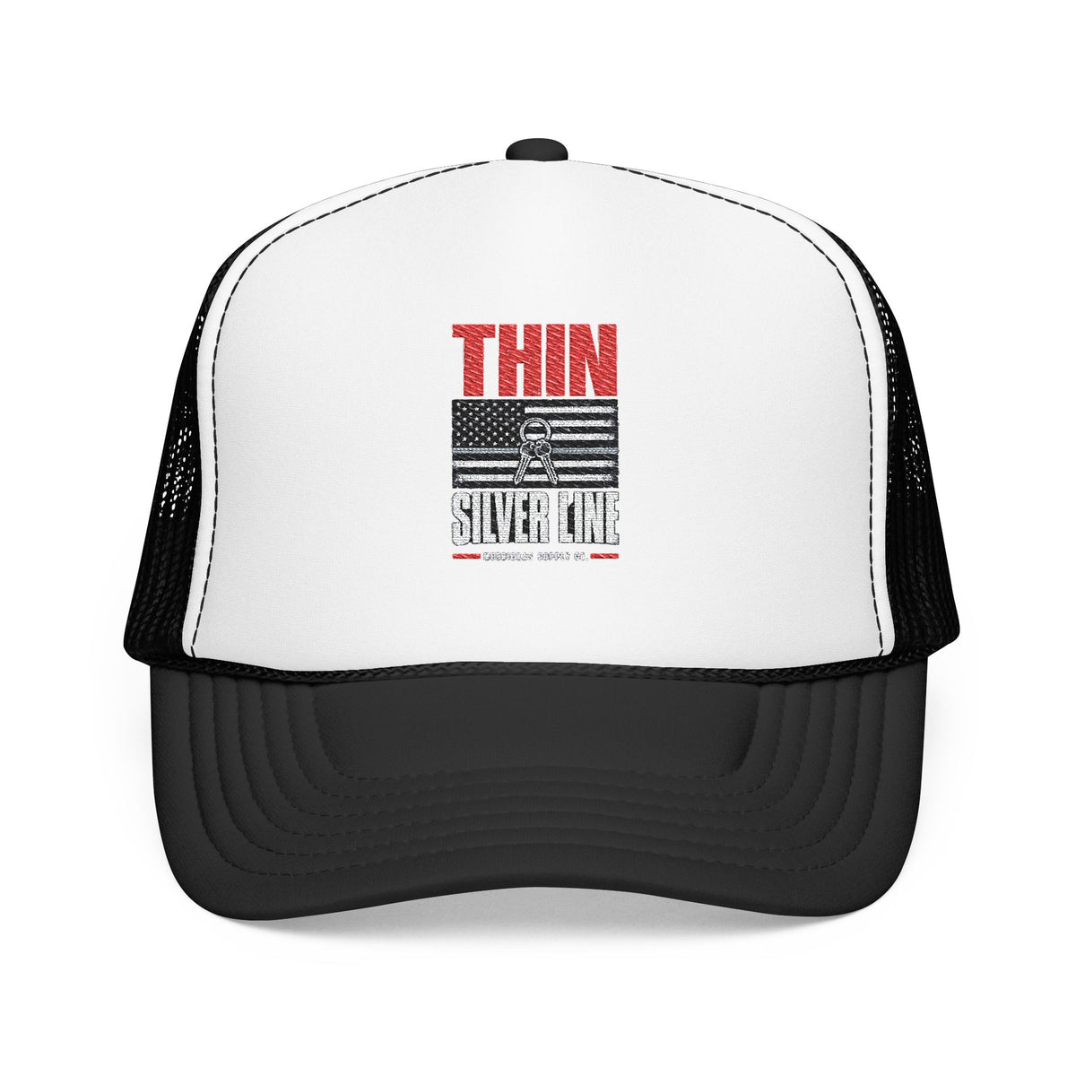 Thin Silver Line Foam Trucker Hat