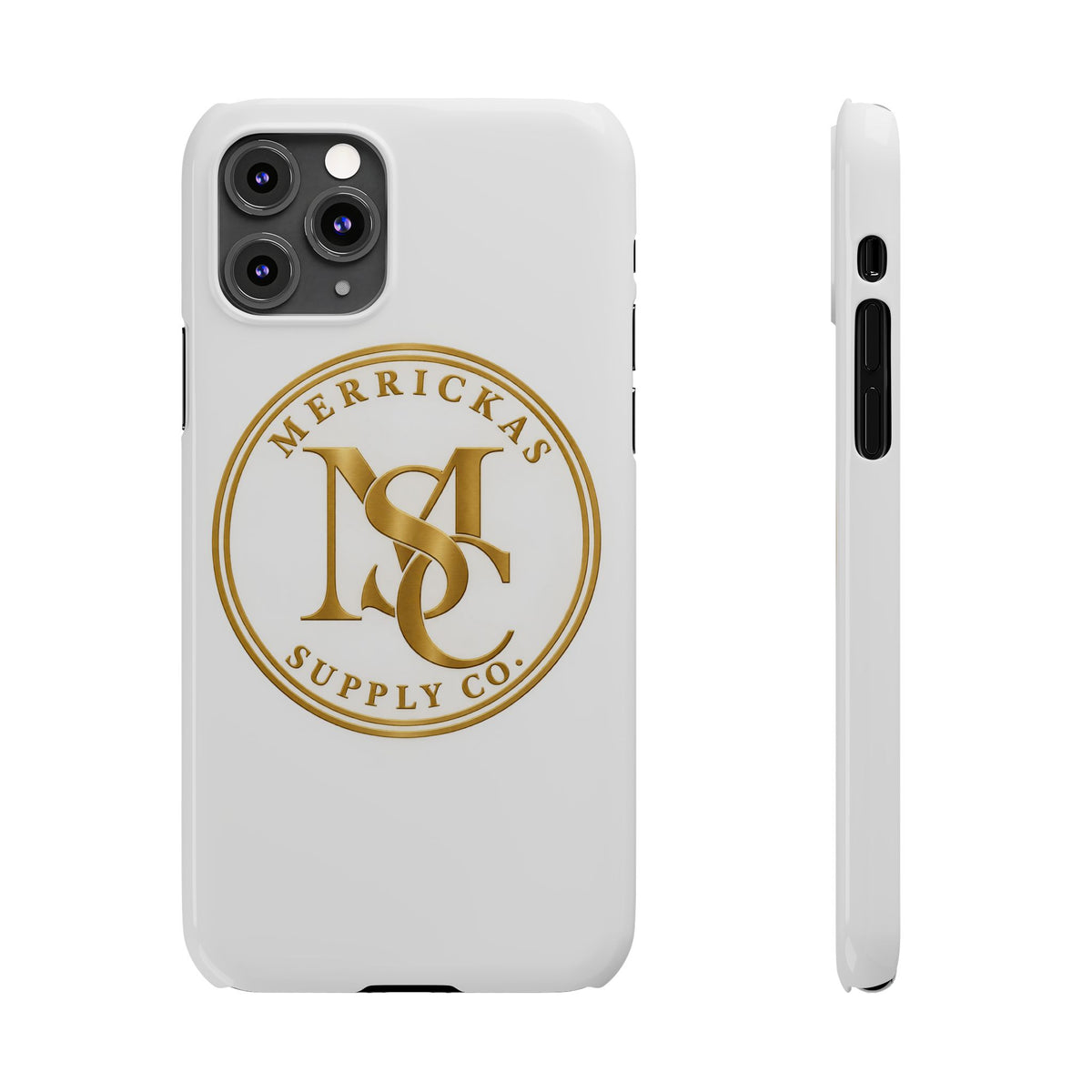 Merrickas Gold MSC Monogram Phone Case