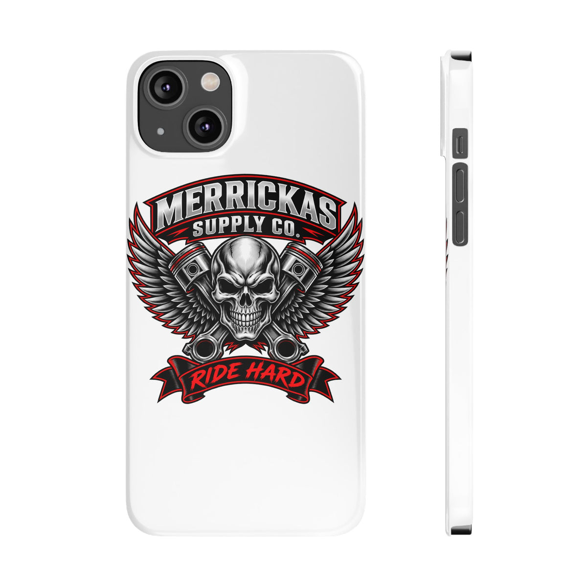 Merrickas Ride Hard Winged Skull Phone Case
