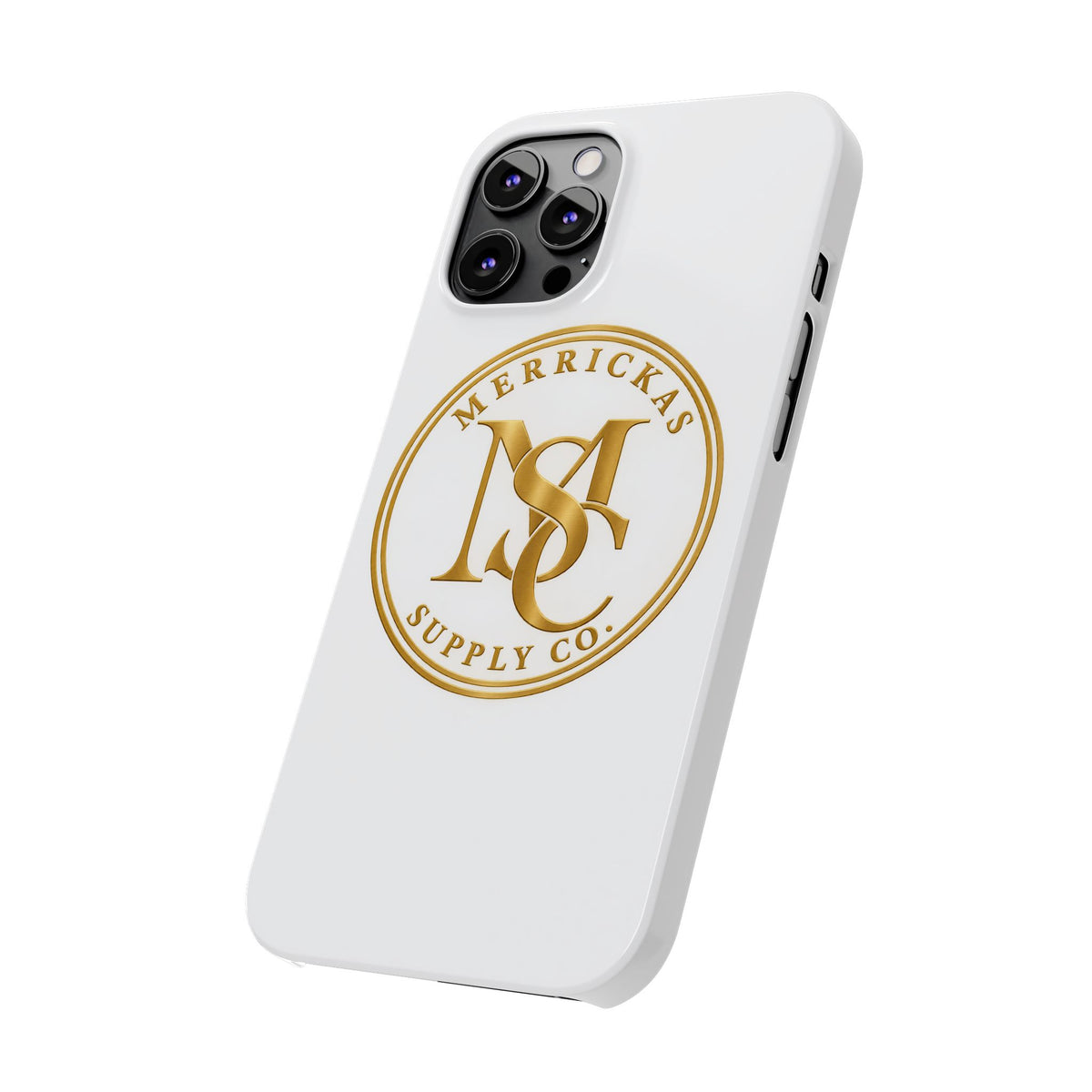 Merrickas Gold MSC Monogram Phone Case