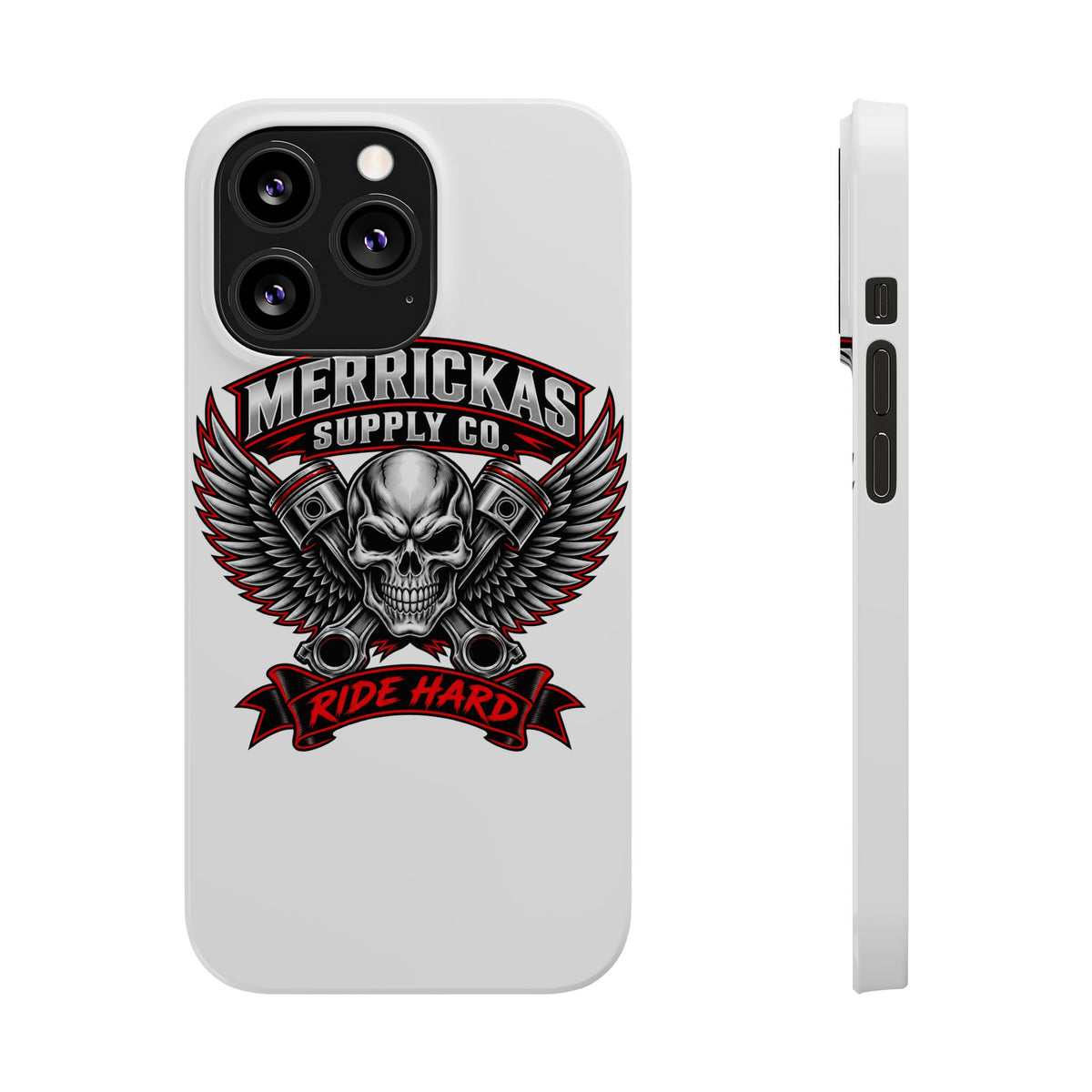 Merrickas Ride Hard Winged Skull Phone Case