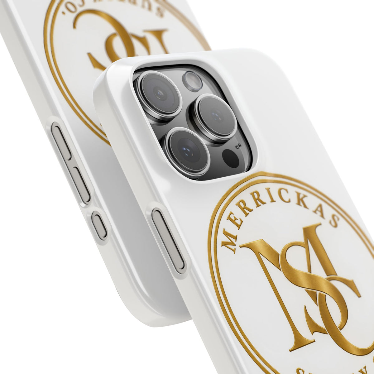 Merrickas Gold MSC Monogram Phone Case