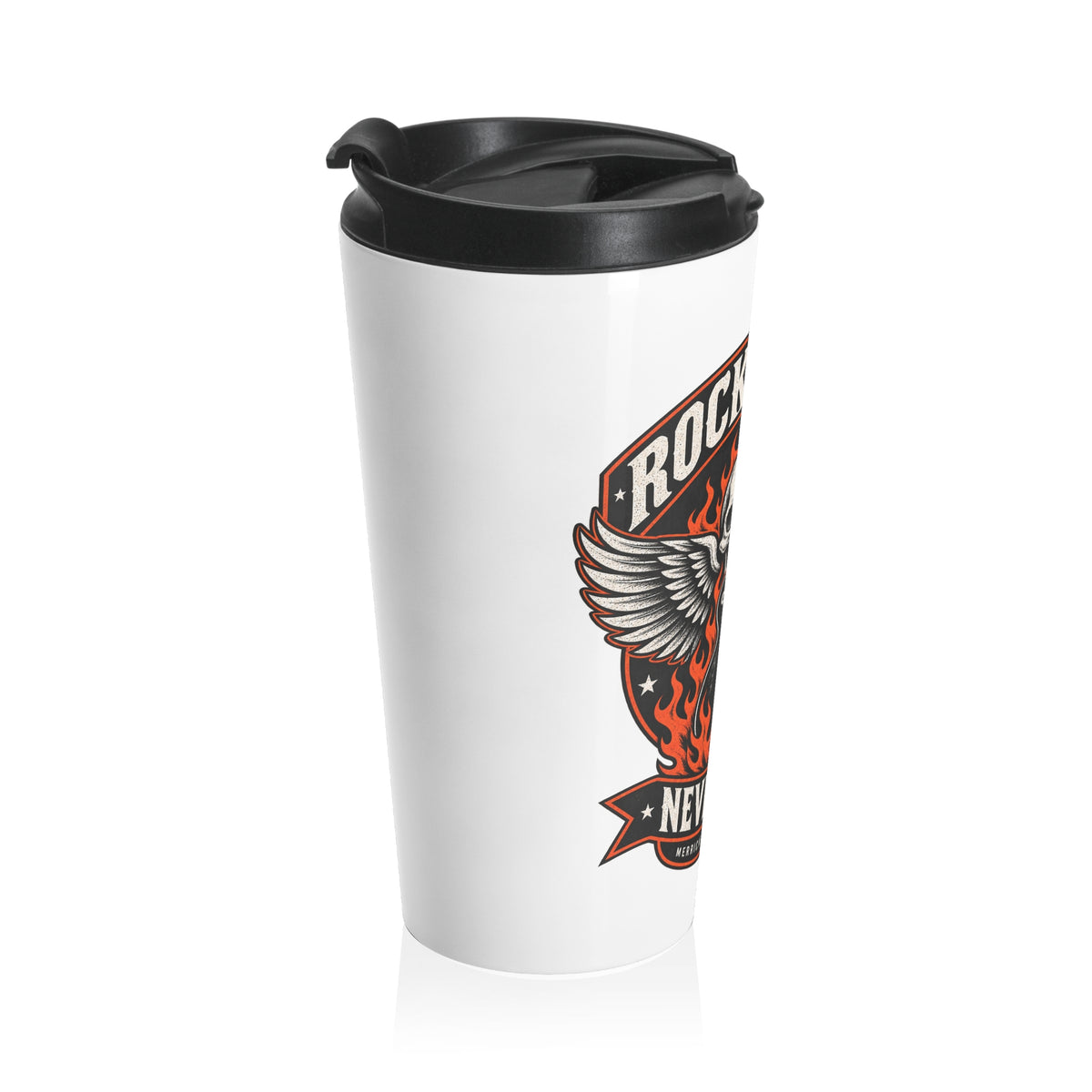 Rock N Roll Never Dies Travel Mug