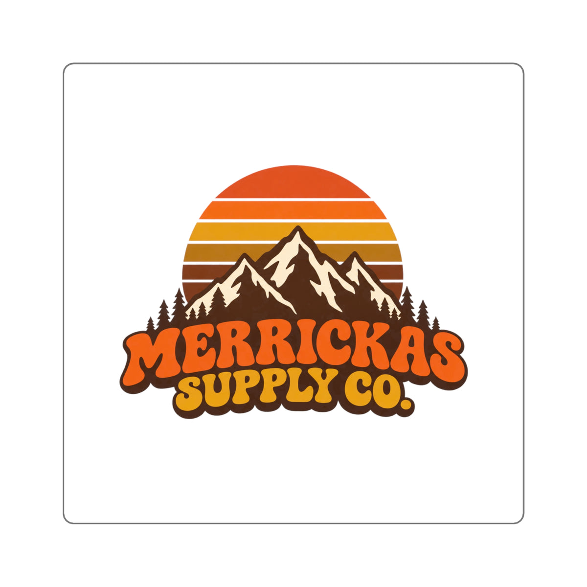 Merrickas Retro Sunset Mountain Sticker