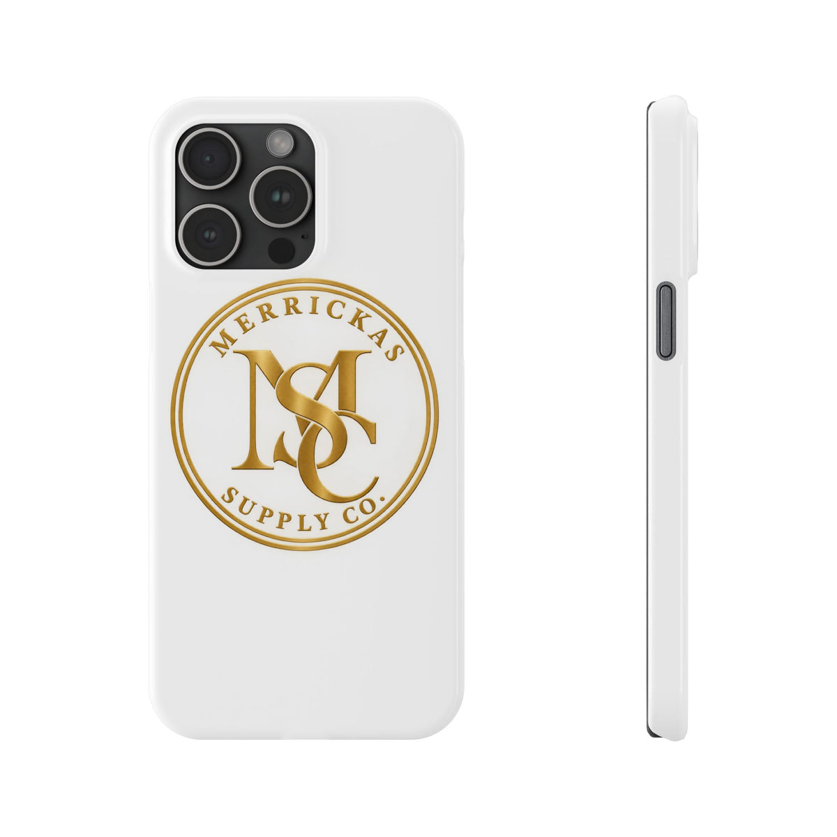 Merrickas Gold MSC Monogram Phone Case
