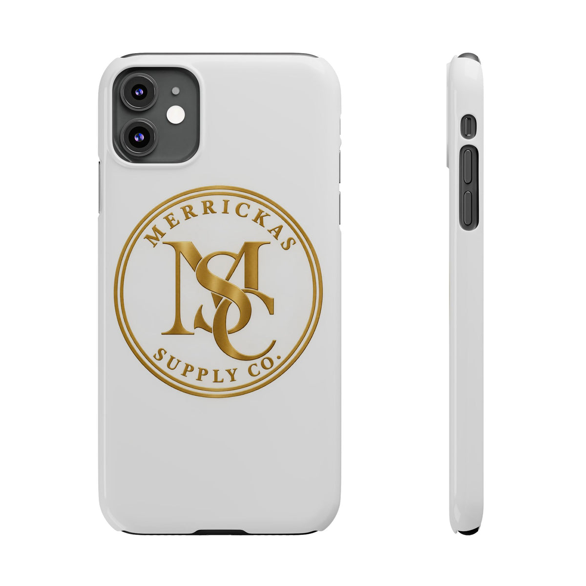 Merrickas Gold MSC Monogram Phone Case