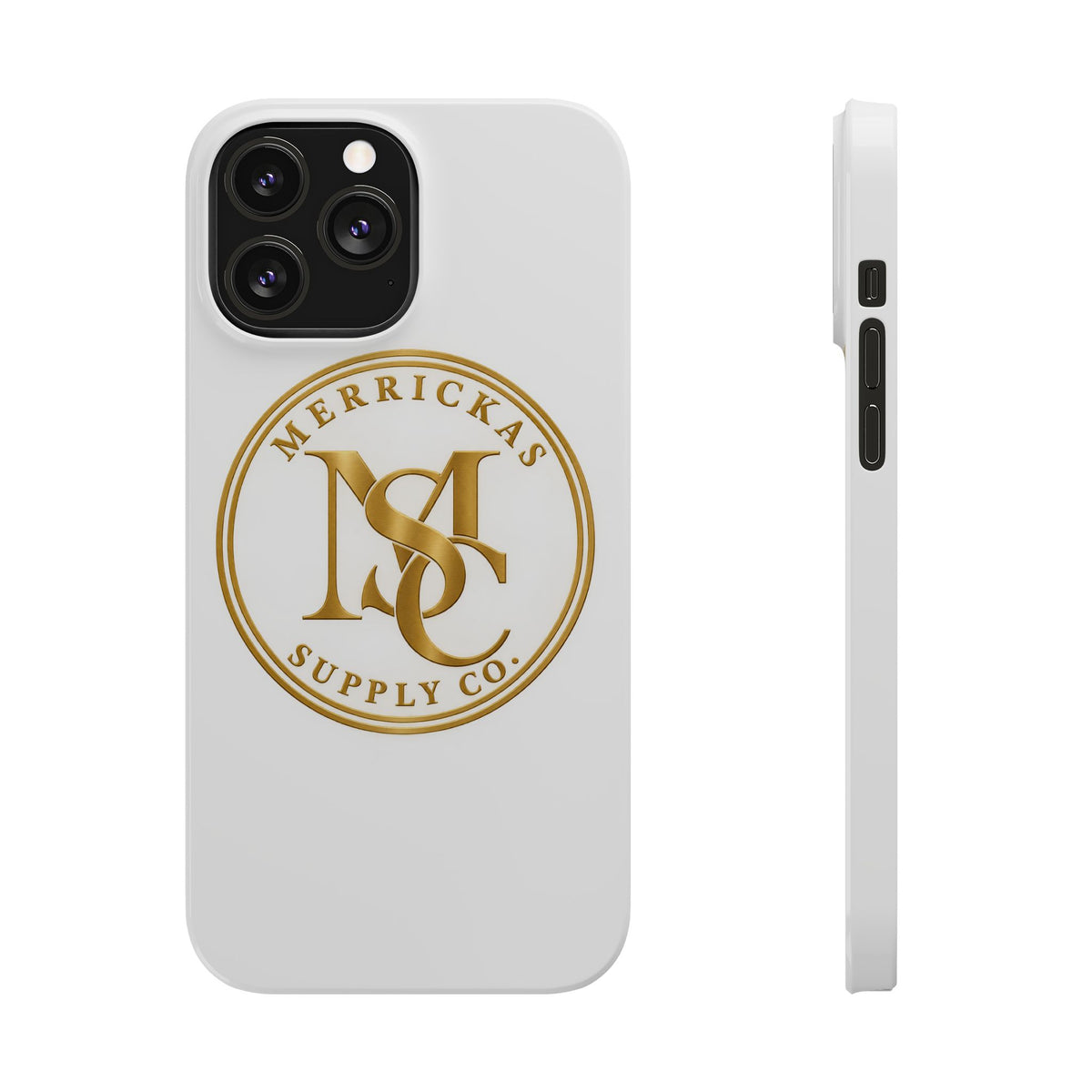 Merrickas Gold MSC Monogram Phone Case