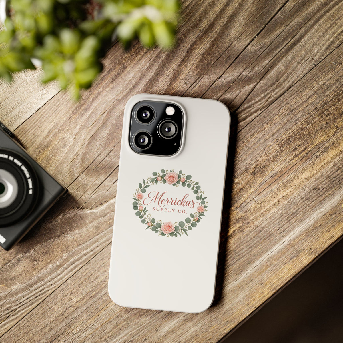 Merrickas Rose Wreath Script Phone Case