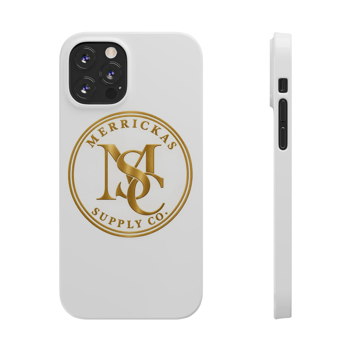 Merrickas Gold MSC Monogram Phone Case