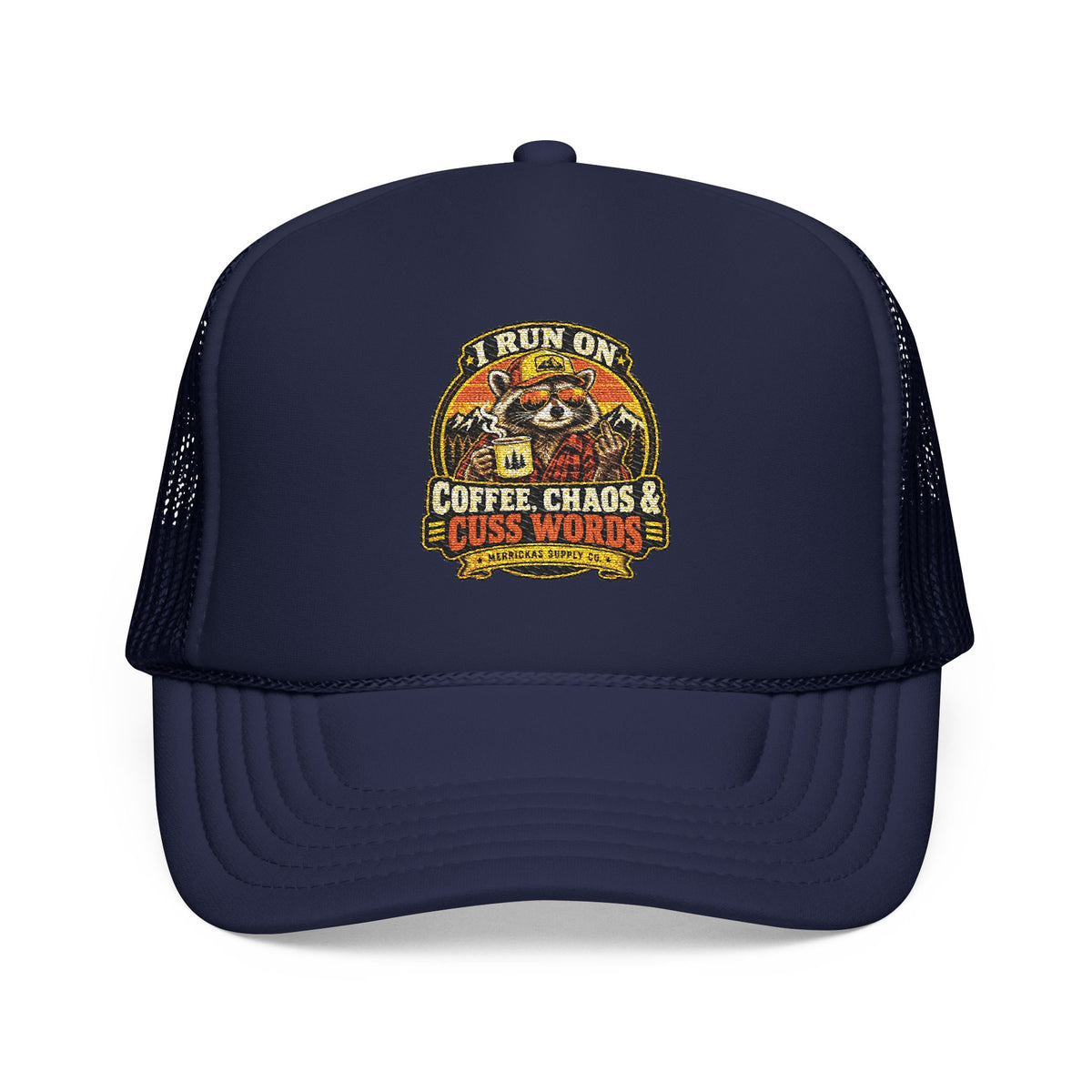 Coffee, Chaos & Cuss Words Foam Trucker Hat