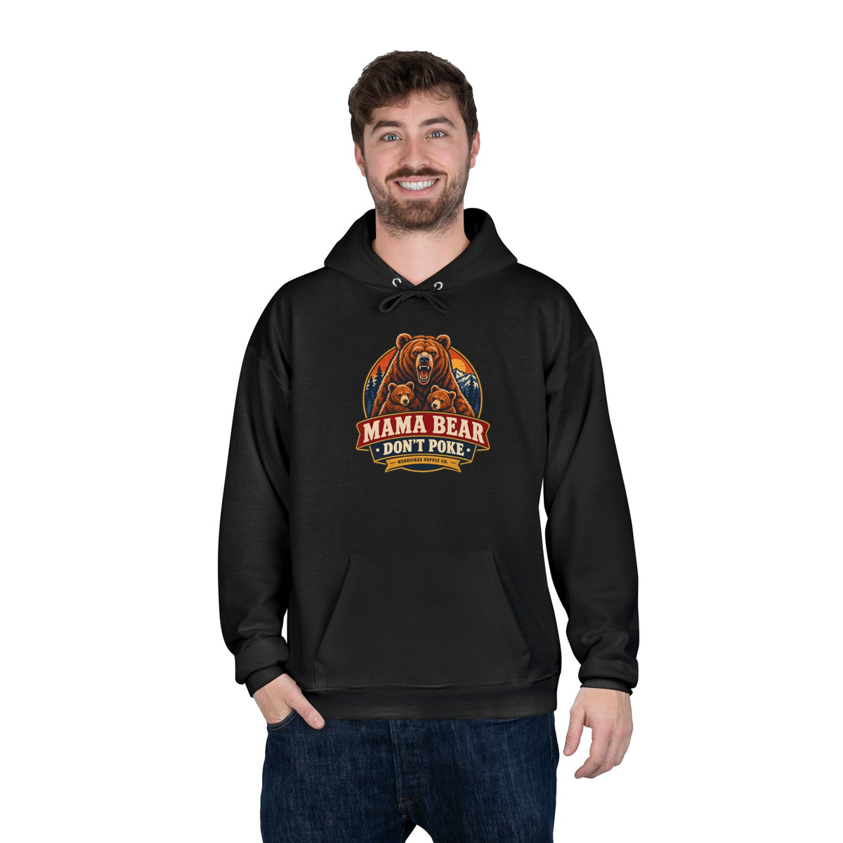 Mama Bear Don't Poke Heavyweight Hoodie