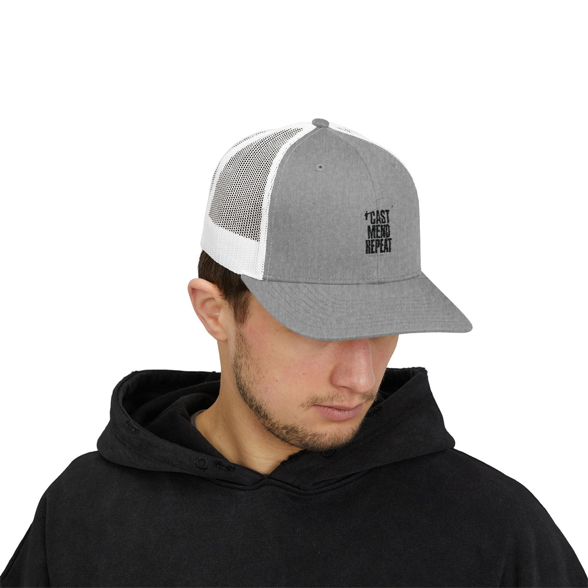 Cast Mend Repeat Snapback Trucker Cap