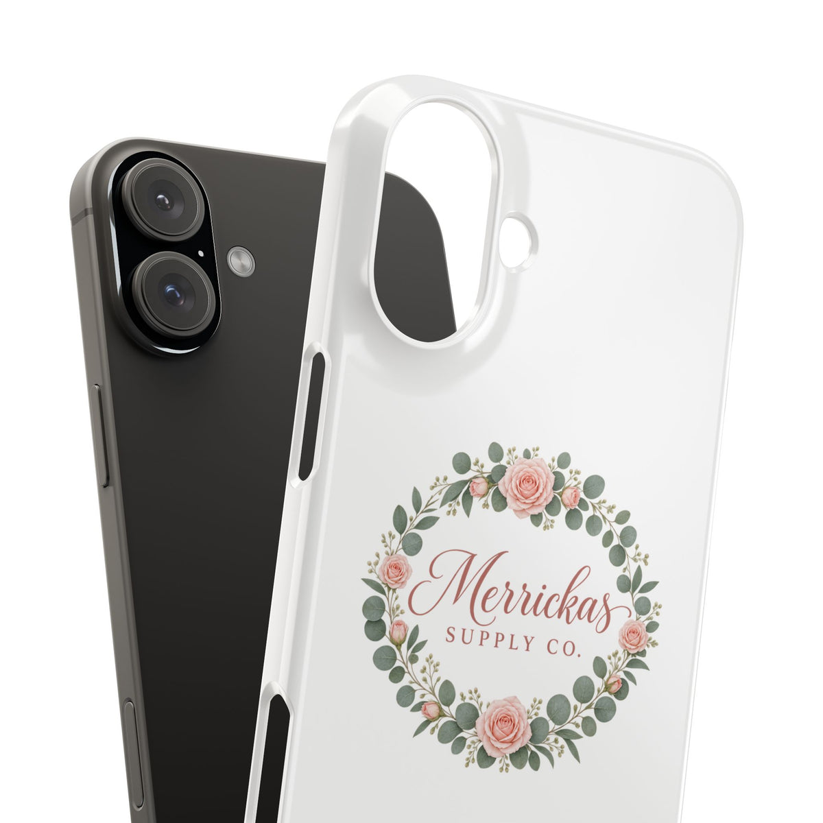 Merrickas Rose Wreath Script Phone Case