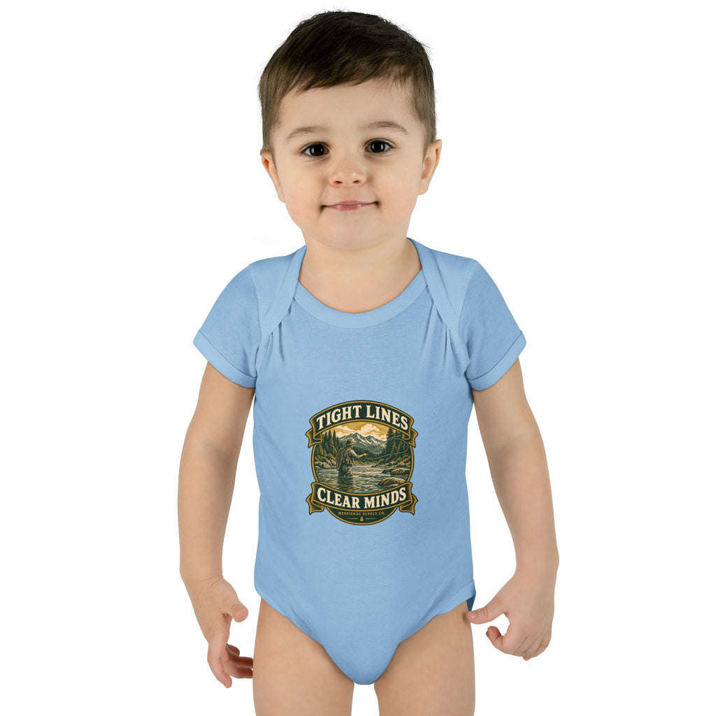 Tight Lines Clear Minds Baby Onesie