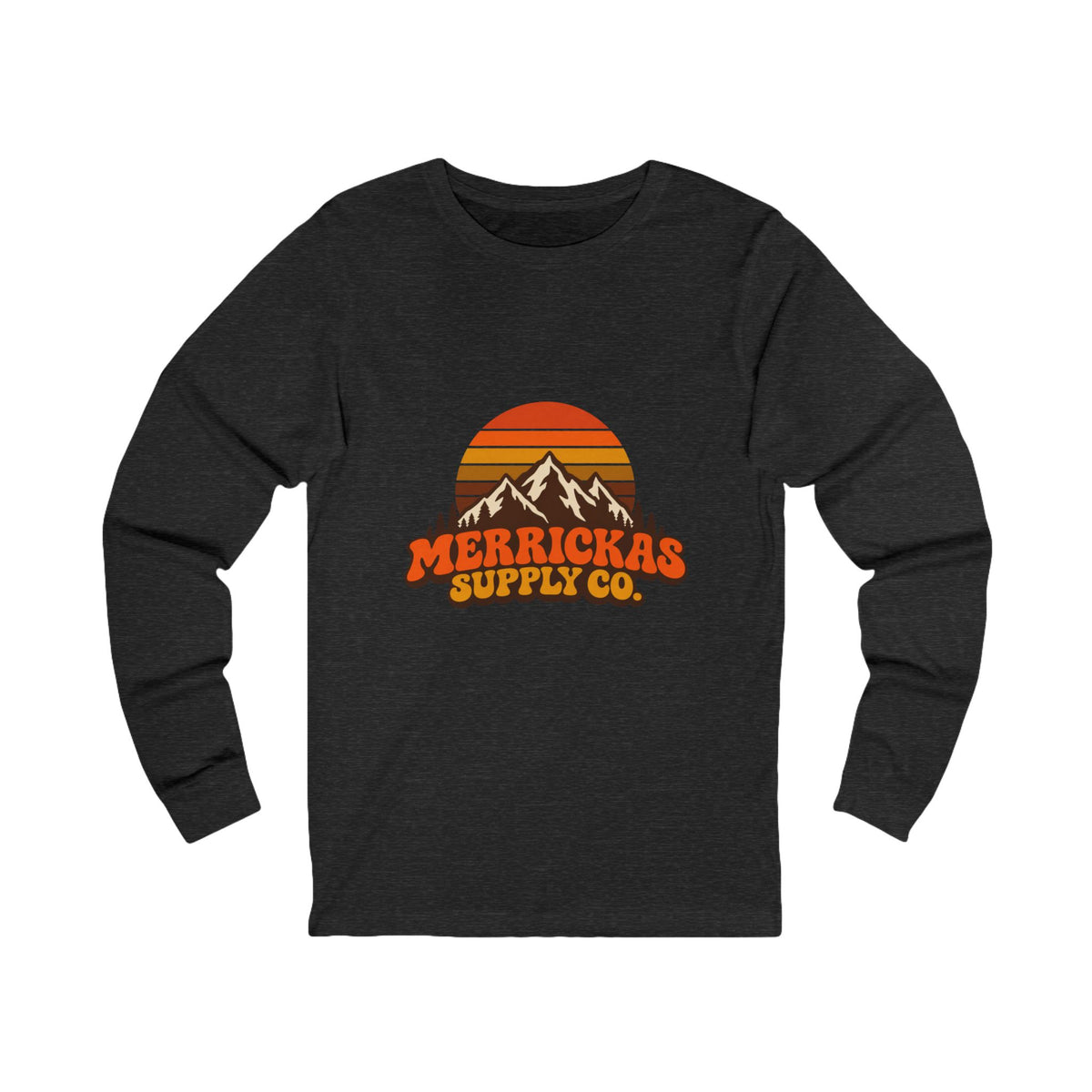Merrickas Retro Sunset Mountain Long Sleeve Tee