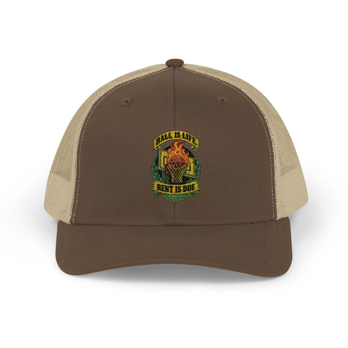 Ball Is Life Rent Is Due Snapback Trucker Cap