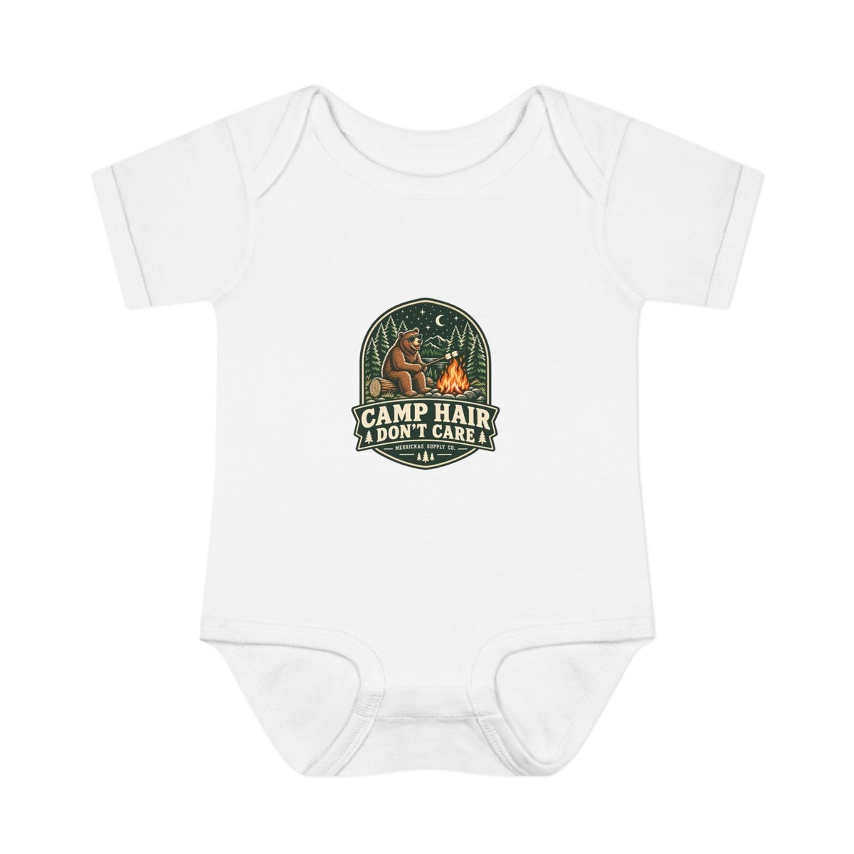 Camp Hair Don't Care Baby Onesie