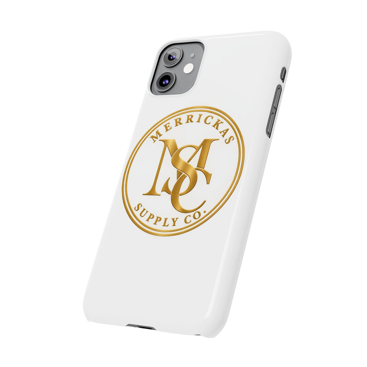 Merrickas Gold MSC Monogram Phone Case