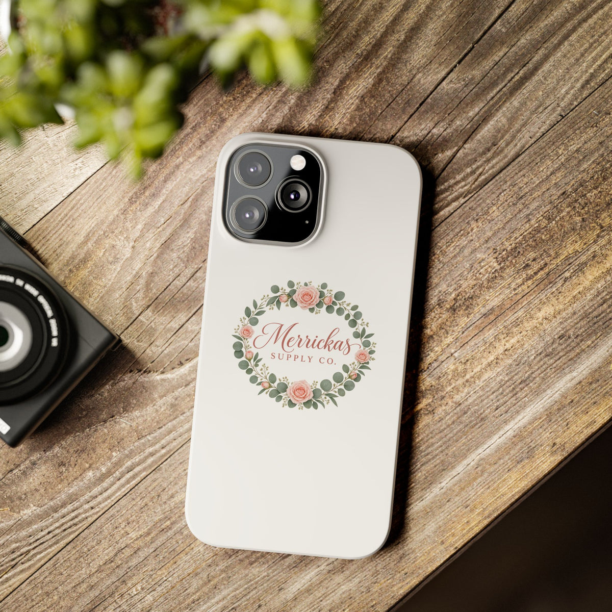 Merrickas Rose Wreath Script Phone Case
