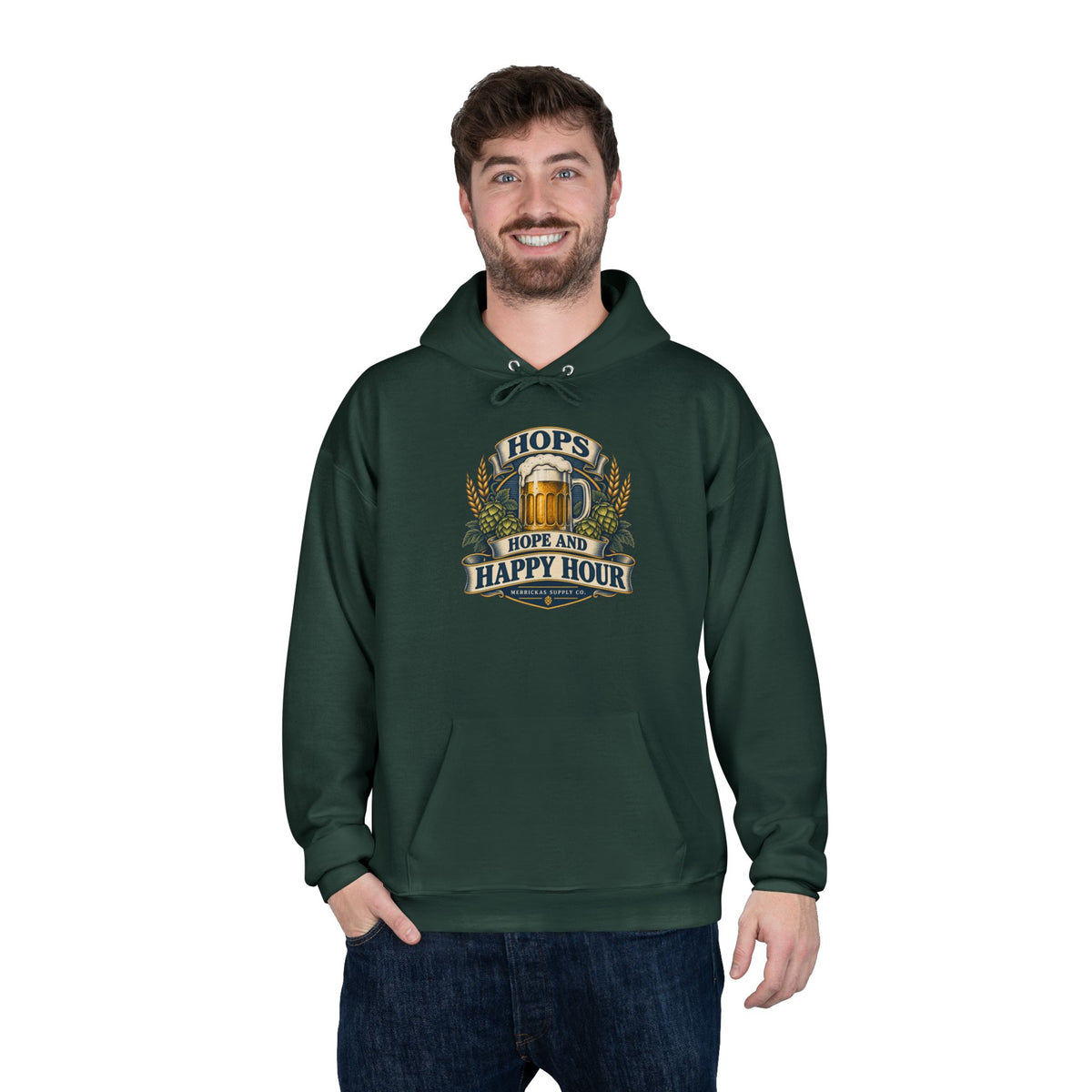Hops Hope And Happy Hour Heavyweight Hoodie