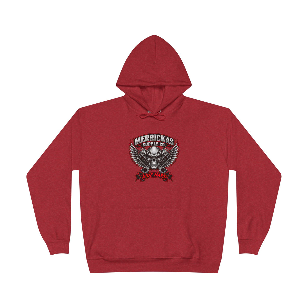 Merrickas Ride Hard Winged Skull Hoodie