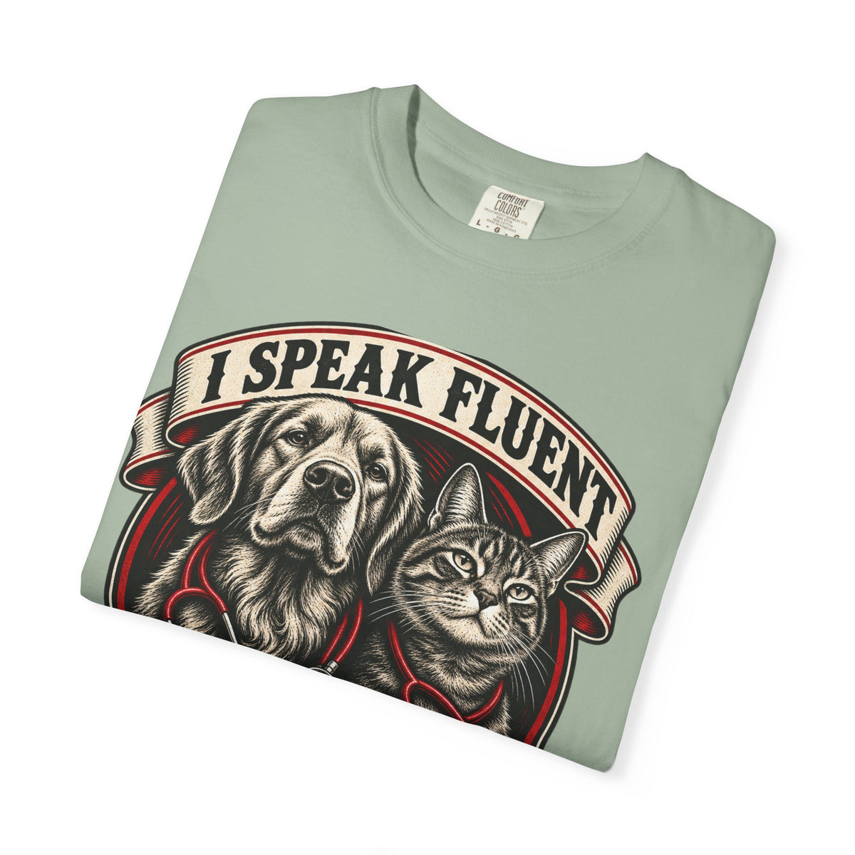 I Speak Fluent Bark And Meow Garment-Dyed Tee