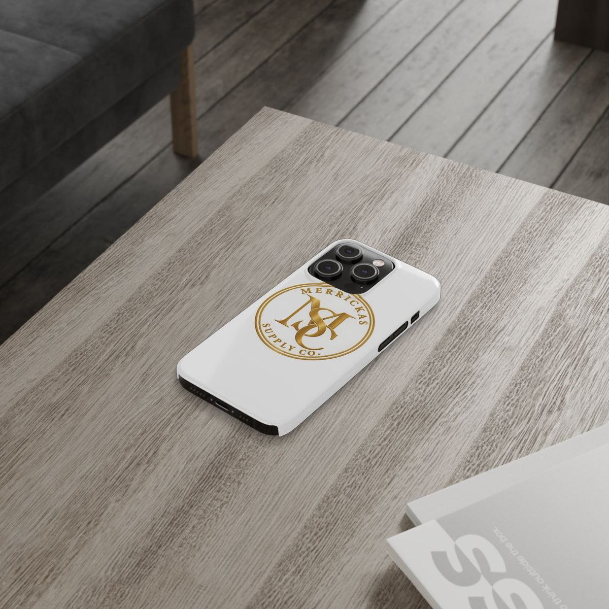 Merrickas Gold MSC Monogram Phone Case