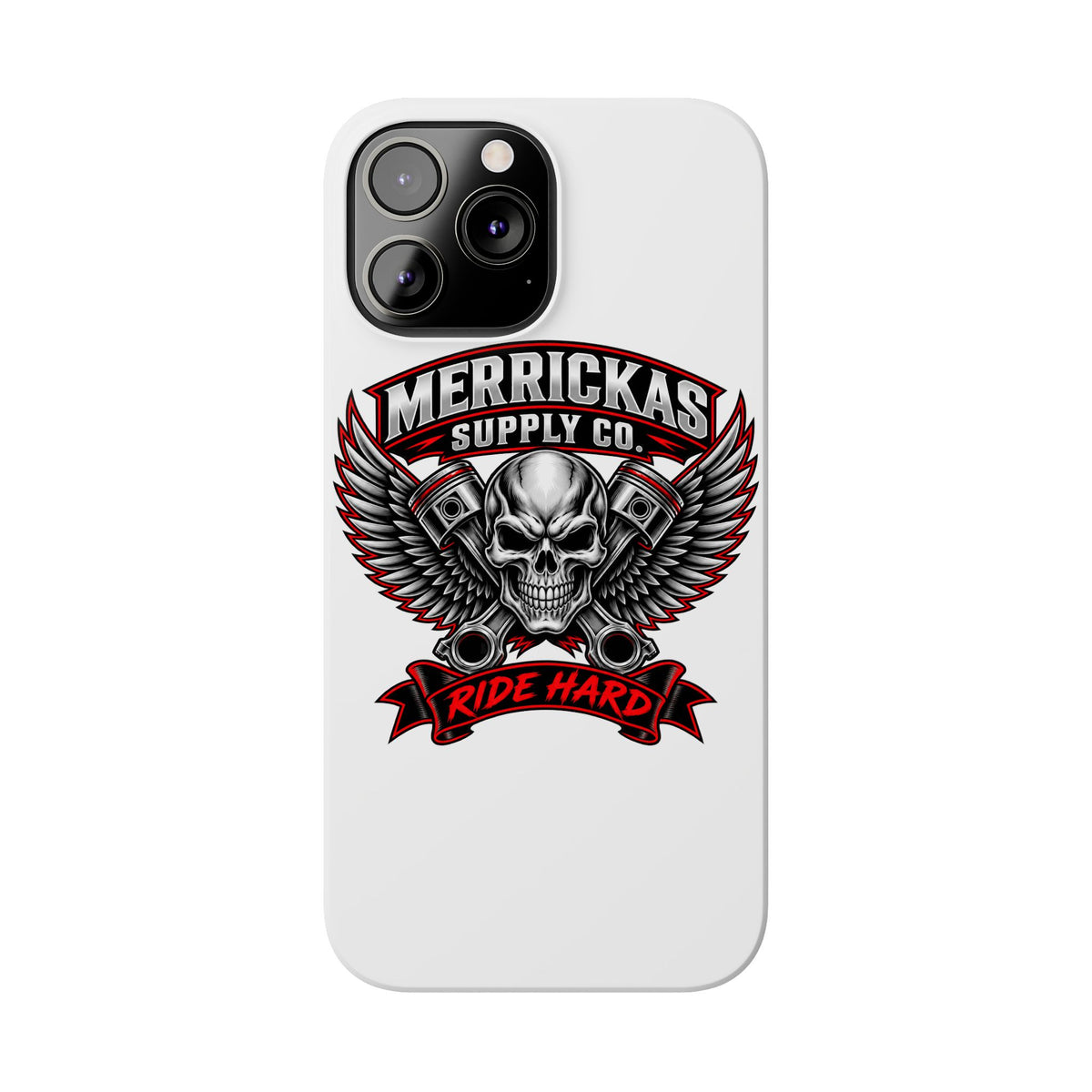 Merrickas Ride Hard Winged Skull Phone Case