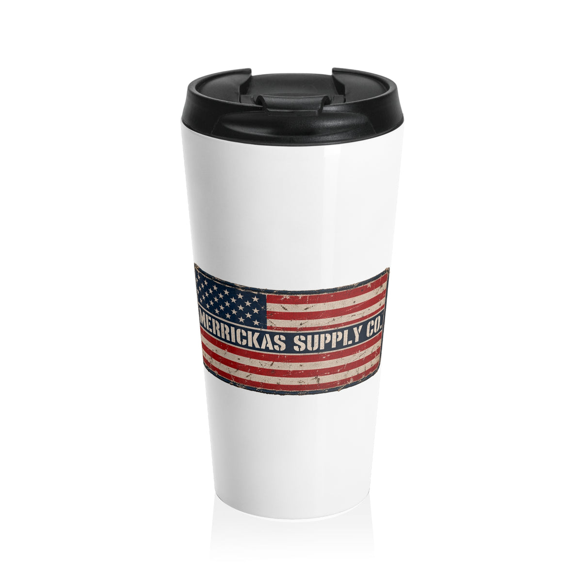Merrickas American Flag Patch Travel Mug