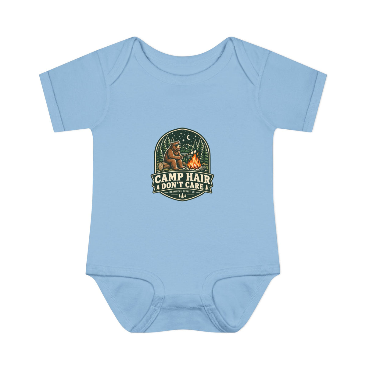Camp Hair Don't Care Baby Onesie