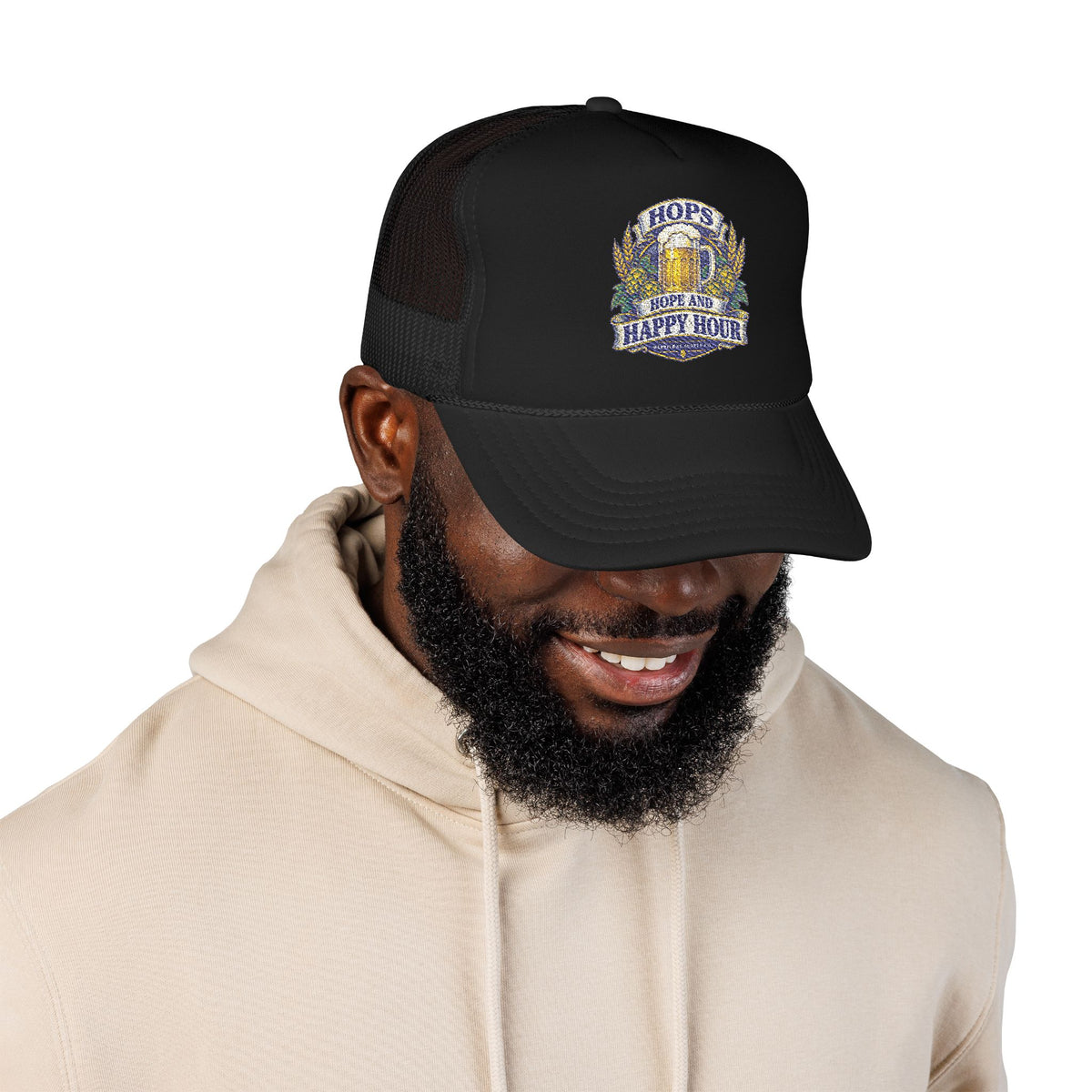 Hops Hope And Happy Hour Foam Trucker Hat