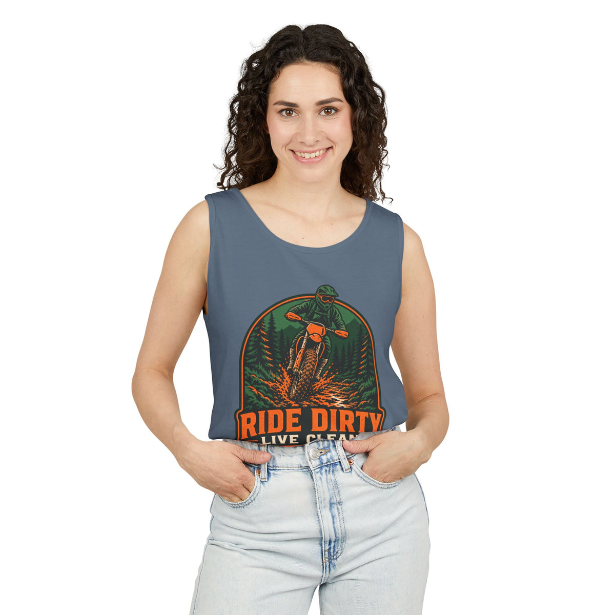 Ride Dirty Live Clean Garment-Dyed Tank