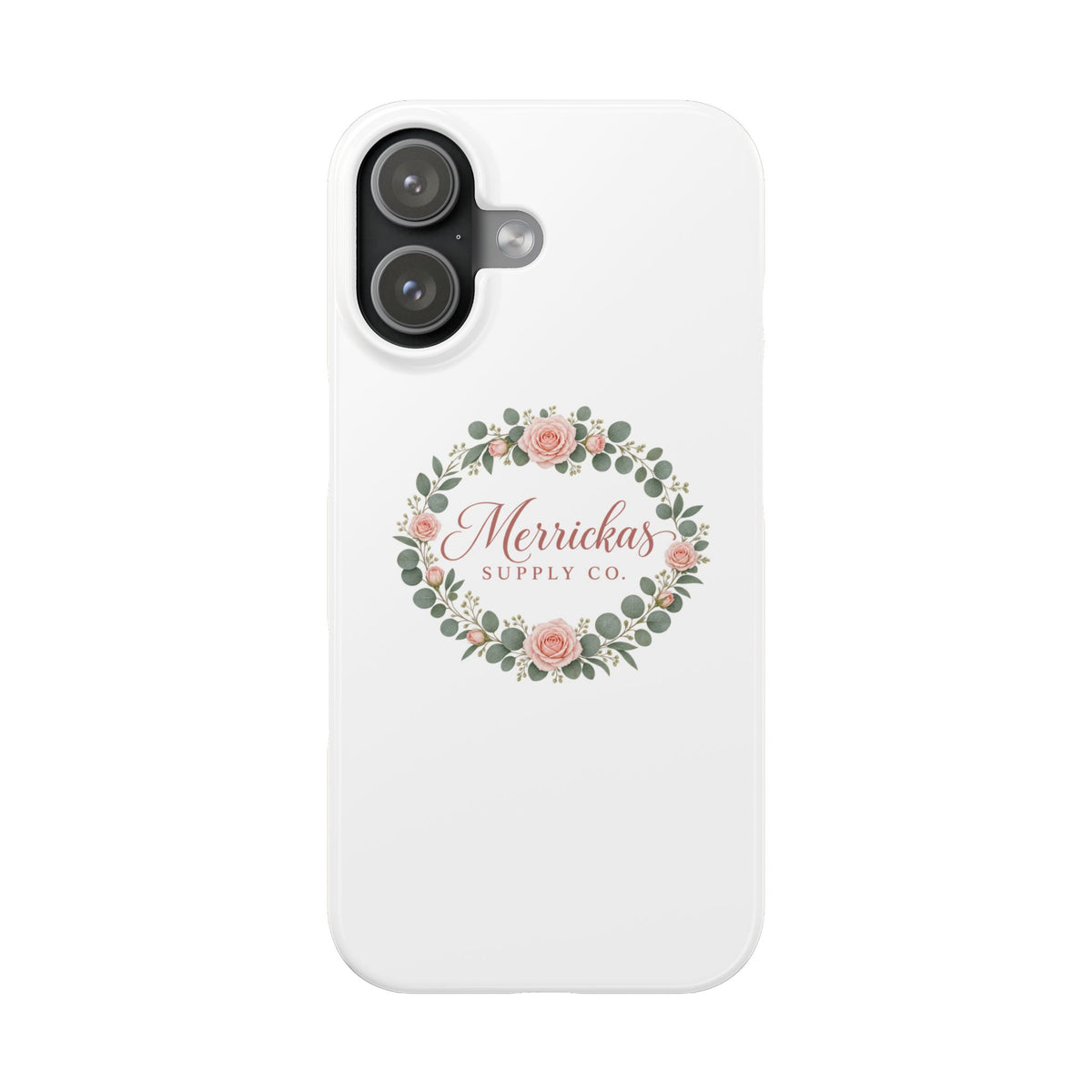 Merrickas Rose Wreath Script Phone Case