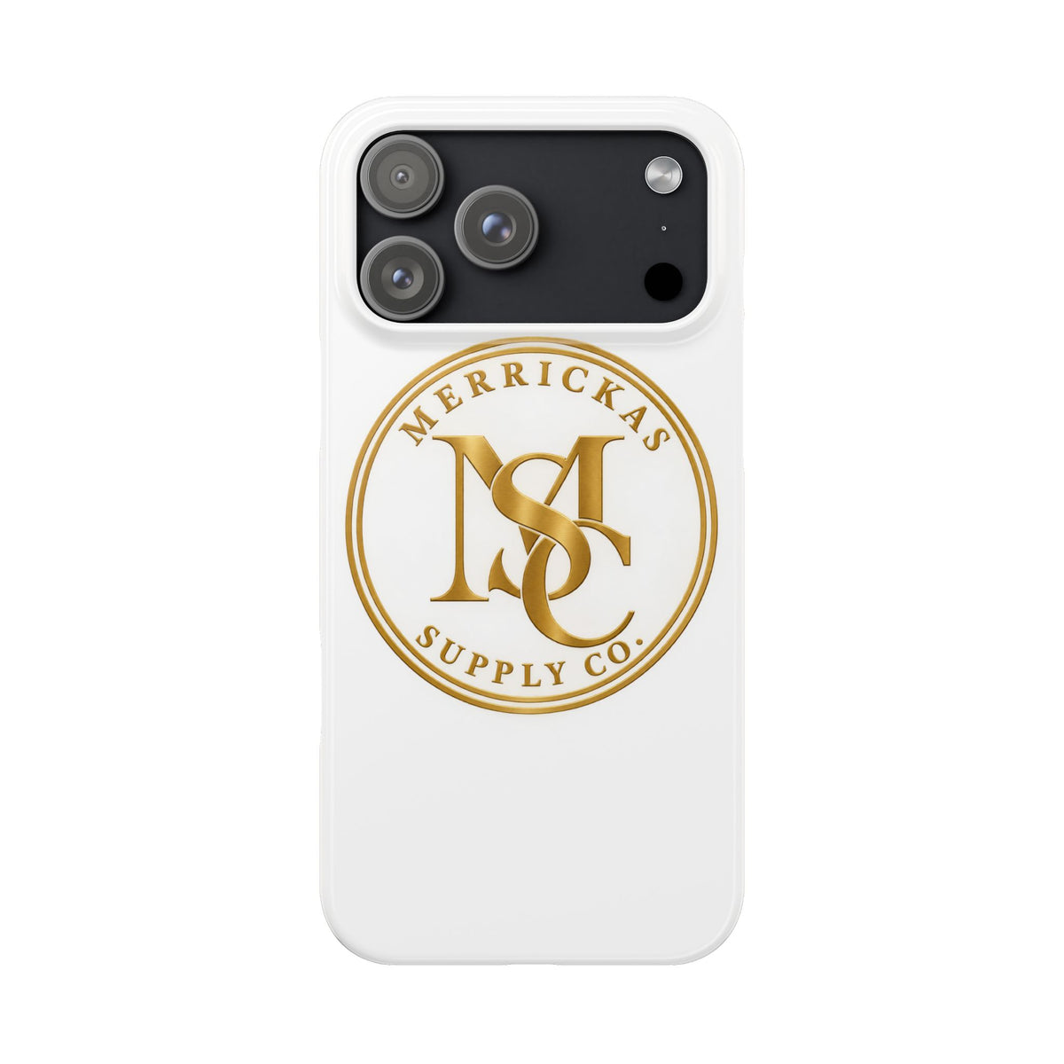 Merrickas Gold MSC Monogram Phone Case