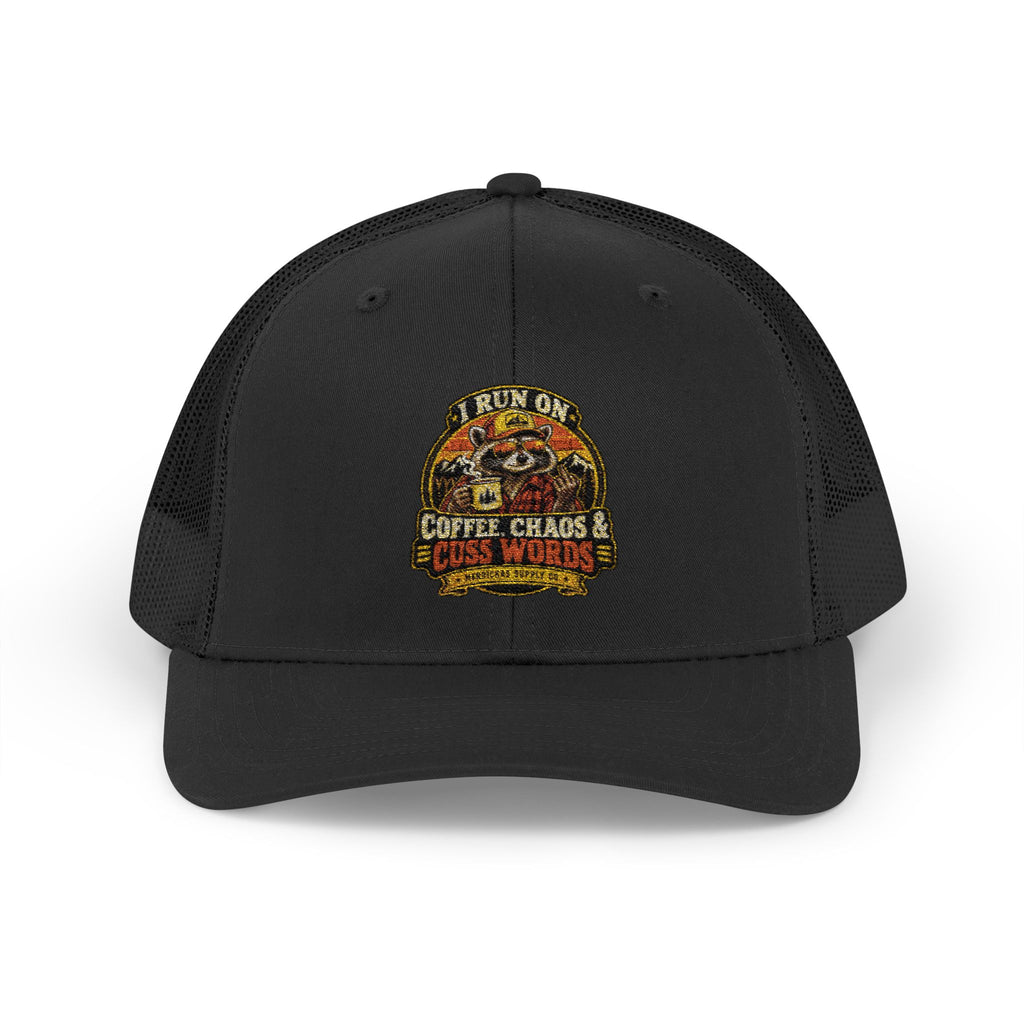 Coffee, Chaos & Cuss Words Snapback Trucker Hat