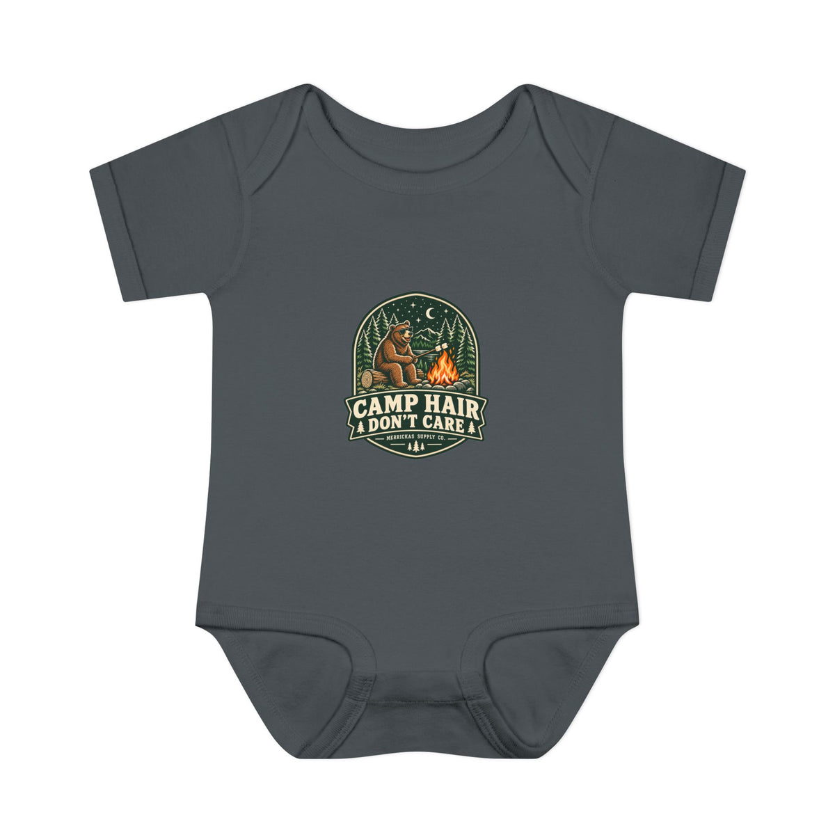 Camp Hair Don't Care Baby Onesie